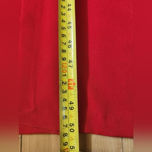 Zara XS Red Midi Dress, Round Neck, Long sleeve, Slit ans Drape in Front, Zip-up - Picture 12 of 16